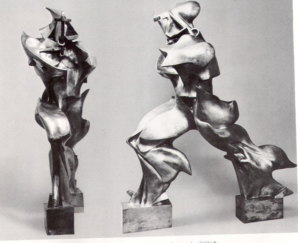 Dve skulpture čoveka koji hoda: Alberto Đakometi i Umberto&nbsp;Bočoni